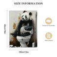 thumbnail image 2 of Nawypu Farmhouse Funny Bathroom Panda Wall Art Black and White Rustic Country Bathroom Panda on Toilet Pictures Wall Decor Farmhouse Bathroom Sign Canvas Prints Painting Modern Home Framed, 2 of 5