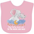 thumbnail image 3 of Inktastic My Safta Loves Me to the Moon and Back Elephant Family Boys or Girls Baby Bib, 3 of 4