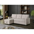 thumbnail image 2 of Devion Furniture Linen Blend Reversible Sleeper Sectional Sofa with back cushions, Beige, 2 of 9