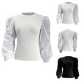 thumbnail image 2 of Vedolay Blouses for Women Casual Button Down Sweatshirts Long Sleeve Office Work Blouses Tops Black,M, 2 of 5