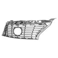 thumbnail image 3 of Ikon Motorsports Front Upper Grille Compatible with 2013-2015 Lexus ES300H & ES350, OE Style Silver ABS Replacement Front Bumper Hood Grill Cover Assembly, 3 of 4