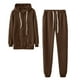 thumbnail image 1 of Conjunto deportivo EQWLJWE de 2 piezas para mujer, sudadera informal de manga larga con cremallera y pantalones deportivos con bolsillos (marrón, L), 1 of 4