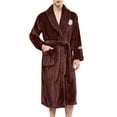 thumbnail image 2 of Men Robes Mens Bathrobes Mens Robes Robe Terry Cloth Soft Bath Robe Brown Robes Lightweight, 2 of 5