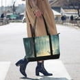 thumbnail image 4 of FORMRS Canvas Laptop Tote Bag for Women with 15.6" Computer Compartments Shoulder Handbag, Night Forest Scene, 4 of 7