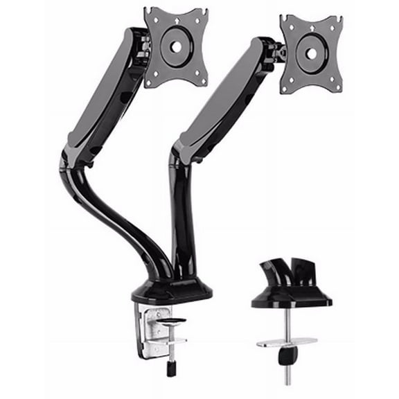 Dual Arm TV LCD Monitor Desk Mount Bracket Articulating Swivel Gas Spring