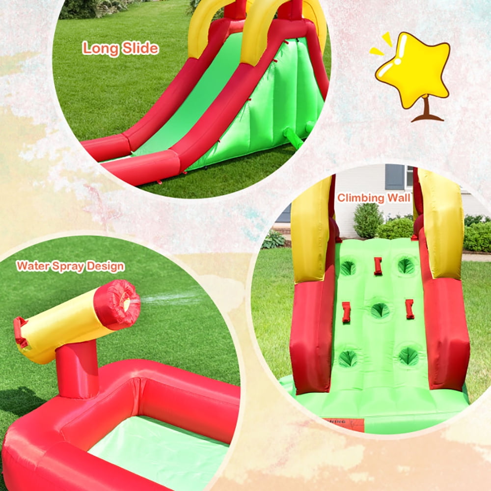 Aimee Lii Inflatable Water Slide Bounce House with Climbing Wall Jumper and 480W Blower, Kids Bounce House