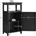 thumbnail image 2 of YANG2 4-Tier Bathroom Floor Storage Cabinet, Bathroom Free Standing Storage Organizer with Single Door and Adjustable Shelf, Narrow Side Cabinet for Living Room, Kitchen, Hallway-Black, 2 of 9
