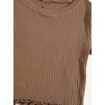 thumbnail image 4 of Clothing Floerns - Camiseta corta para niñas, color marrón, 10 años, 4 of 4