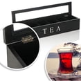 thumbnail image 3 of Caja de madera para guardar té, estilo retro, 6 compartimentos para bolsitas de té, paquetes de azúcar, contenedor de almacenamiento para el hogar con decoración de iluminación transparente, 3 of 5
