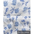thumbnail image 6 of Blue Coastal Kitchen Valances for Windows Farmhouse Linen Window Valance Curtain for Living Room Window Treatment Ocean Nautical Coral Seahorse Starfish Valance Rod Pocket Topper Drape, 54 x 18 Inch, 6 of 6