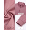 thumbnail image 2 of JWD Mens Quarter Zip Pullover Mock Neck Long Sleeve Casual Sweatshirt Lightweight Knit Top Wine Red L, 2 of 8