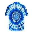 thumbnail image 4 of flyskyup Tie Dye Shirts for Mens Lapel Short Sleeve Button Down Regular Trendy Blouses Lightweight Beach Summer Casual Tops, 4 of 5