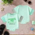 thumbnail image 2 of Baby Clothes Daddy's Boy Mummy's World Letter Print Short Sleeve Bodysuit Loose Crewneck Summer Dailywear Boys Clothes Outfit Light Green 0-3 Months, 2 of 5