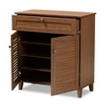 thumbnail image 2 of Bowery Hill Engineered Wood Walnut Brown Shoe Cabinet Rectangular 4-Shelf Unassembled, 2 of 10