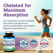 Magnesium Glycinate 500mg per Caps, 70mg Elemental Magnesium, 120 Veggie Caps, Chelated for Maximum Absorption, Non-GMO, NO Gluten Dairy & Soy, Supports Muscle, Joint, and Heart Health