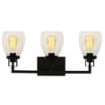 thumbnail image 2 of Yosemite Home Decor Jordan 3-Light Metal/Glass Vanity Light in Clear/Matte Black, 2 of 5