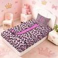 thumbnail image 5 of meiyoeat Glitter Leopard Print Letter J Twin Sheet Sets, Girls Teens, Pink Sparkle Monogrammed Bedding, 3 Pieces, 1 Flat Sheet, 1 Fitted Sheet and 1 Pillowcase, 5 of 6
