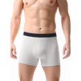 thumbnail image 3 of Men's Cotton Mid Rise Boxer Briefs White L, 3 of 4