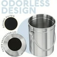thumbnail image 3 of Countertop Compost Bin Kitchen | 1.3 Gallon | Odorless Bin with Carbon Filters | Indoor Compost Bin with Lid | Stainless Steel Kitchen Composter for Food Scraps & Waste Recycling, 3 of 7