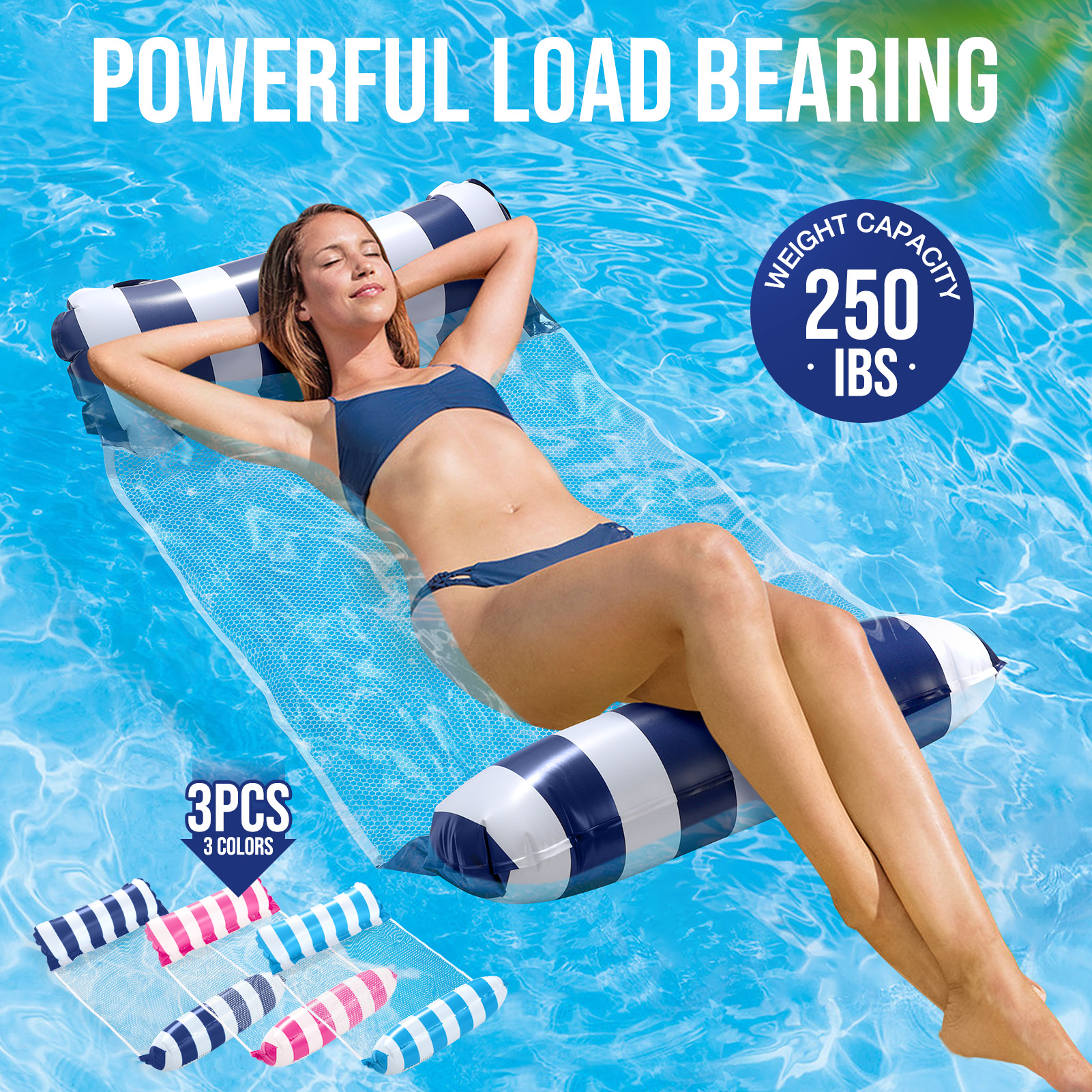 Livhil Pool Float Hammock 3-Pack Water Lounger photo 3