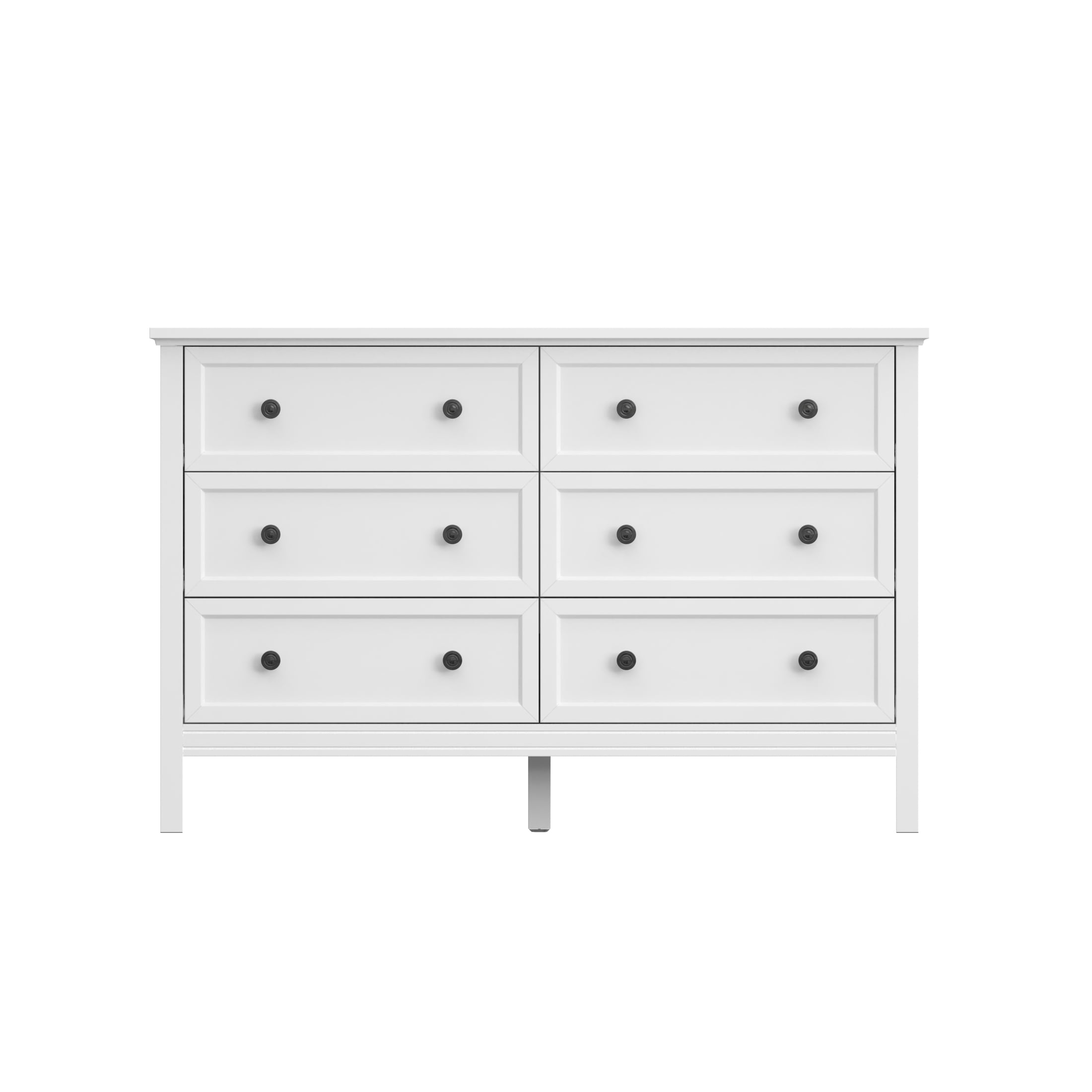 YouTrend White Dresser with 6 Drawer for Bedroom,Traditional Adult Chest of Drawers with Golden Handles for Living Room,Hallway
