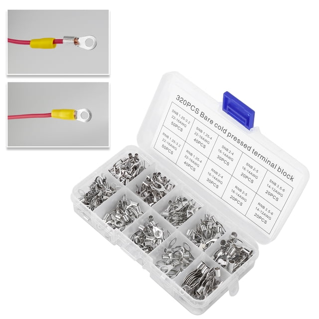 Conectores de Terminales, Terminales de Anillo Kit de Terminal de Alambre de 320 piezas para automóviles para circuitos