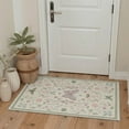 thumbnail image 4 of 2x7 Area Rugs for Hallway Machine Washable Non Slip Low Pile Runner Rug, Butterfly Floral Print Pattern Lightweight Indoor Carpet for Laundry Room, Bedroom, Bathroom, Sage Blush, 4 of 4