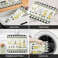 thumbnail image 4 of Summer Cute Lemon Gnome Dish Drying Mats for Kitchen Counter,Black White Plaid Microfiber Absorbent Dish Drainer/Rack Mat, Hangding Quick Drying kitchen Drying Mat,18x24inch Machine Washable, 4 of 6