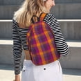 thumbnail image 6 of Yiaed Purple Yellow Buffalo Plaid Print Backpack, Premium Laptop Backpack, Travel Backpack for Women, Lightweight Backpacks, Comfortable Back Pack-Small, 6 of 7