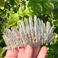 thumbnail image 2 of Necvior Quartz Crystal Crown for Head Accessory Handmade for Head Hoop Crescent Decorated Luxury Headpiece Gothic Baroque Headwe, 2 of 6