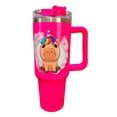 thumbnail image 2 of Termo de acero inoxidable Marca Macarena brand color fucsia Capybara de 40 Oz, 2 of 3