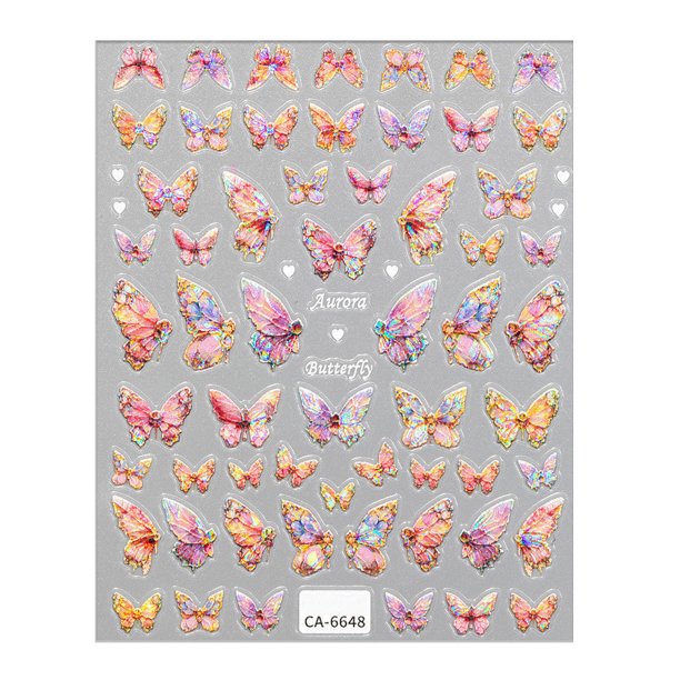 Pegatinas Arte Uñas Mariposa Adhesivas para El Salón () Rosa