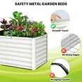 thumbnail image 4 of Galvanized Raised Garden Bed,Outdoor Outdoor Planter Boxes with Open Base  with Safety Edge and Glove, Elevated Rectangular Planting Bed for Vegetables Flowers Ground Planter, 4 of 9