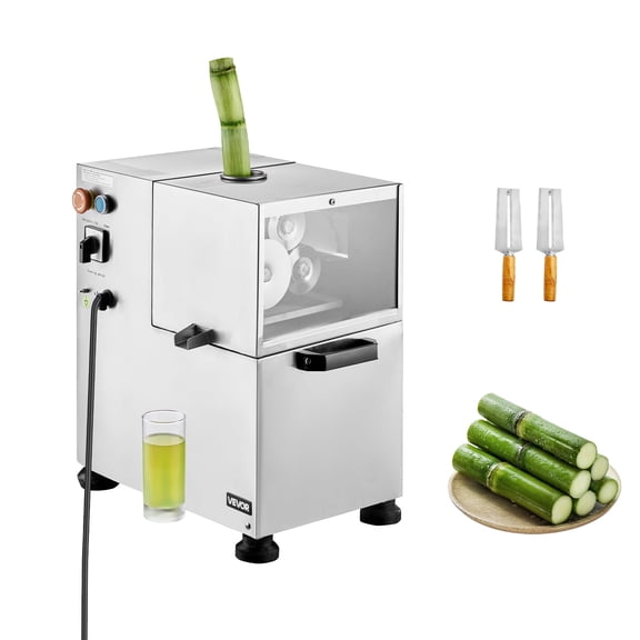 VEVOR Commercial Sugar Cane Juicer, 800W Electric Sugarcane Juicer Machine with 661LBS/H High Output, 4 Stainless Steel Rollers, Sugar Cane Press Juice Extractor Squeezer for Home/Commercial Use
