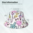 thumbnail image 6 of Kll Summer With Flamingo Bucket Hat For Women Men Packable Travel Beach Sun Hat Outdoor Rave Accessories Reflective Fisherman Cap, 6 of 9