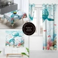 thumbnail image 4 of Teal Sea Turtle Shower Curtains for Bathroom Cool Fun Ocean Nautical Shower Curtain Beach Coastal Bathroom Decor Polyester Fabric-72" x 72", 4 of 6