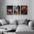 thumbnail image 4 of Hieng Basketball Canvas Wall Art Workout Sport Themed Home Dormitory Decor Minimalist Shoot Basket Artwork Picture for Gym Boy Bedroom Wall Decor Frameinch（Only canvas）, 4 of 6