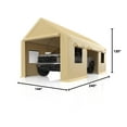 thumbnail image 3 of Huloretions 12x20 Ft Carport,Portable Garage Heavy Duty Car Canopy Garage with Roll-Up Doors and 4 Windows,Car Shade Canopy for Pickups,Bass Boats,Tractors, 3 of 6
