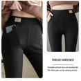 thumbnail image 2 of Ounissouiy Mallas con forro polar para mujer, mallas deportivas de Color sólido para niña, pantalones de invierno elásticos para mujer, Suministros térmicos Gris oscuro/L, 2 of 6