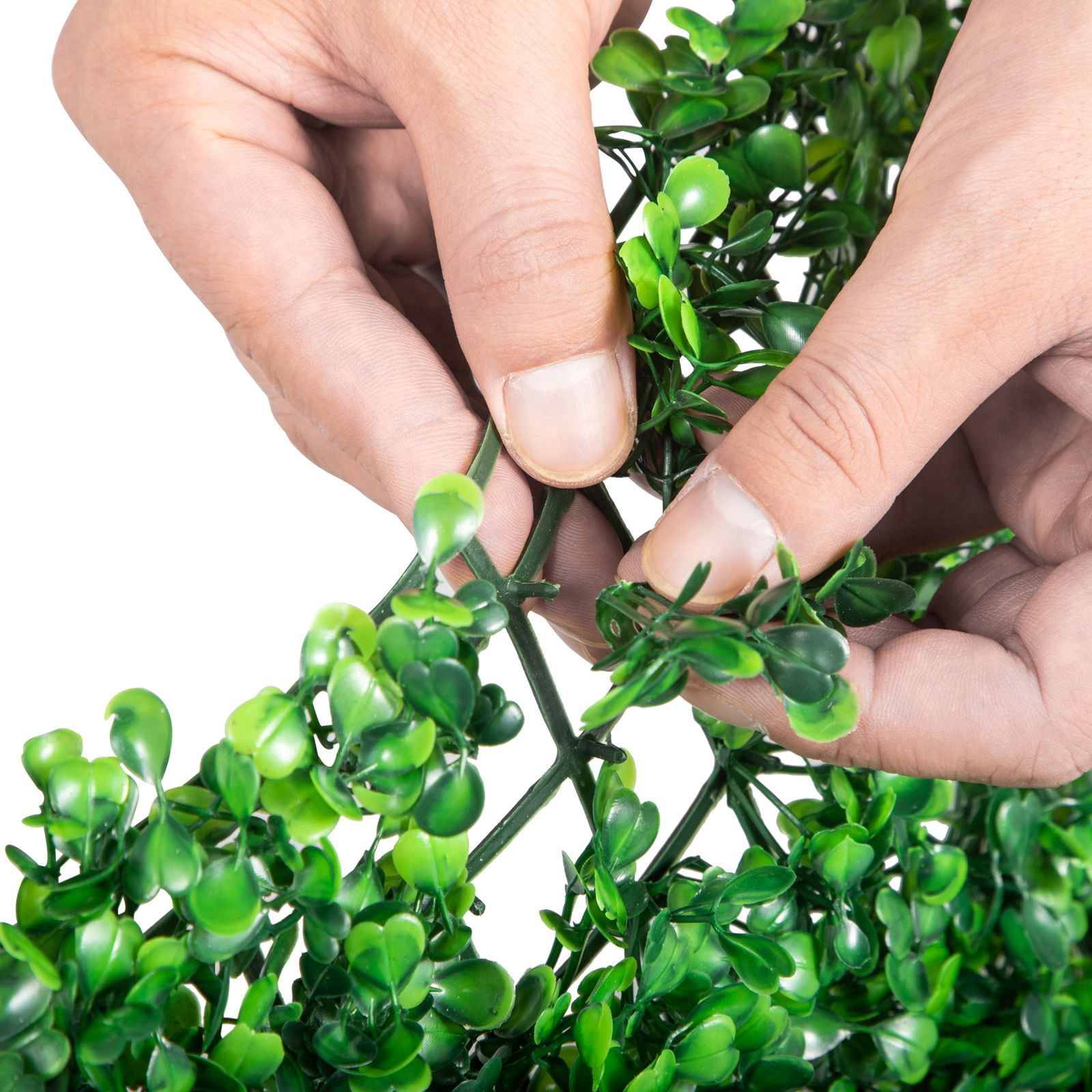 24''x16'' Artificial Boxwood Hedge Panels 24PCS, 1.6" Thick SGS Certified PE Privacy Grass Wall with Zip Ties, Non-See-Through Foliage Backdrop for Indoor Outdoor Garden Wedding Decor