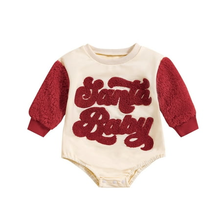 

EFGYYF Cute Baby Boy Clothes Baby Clothes for Boys Baby Boys Girls Long Sleeve Christmas Letter Cartoon Prints Warm Romper Kids Fall Winter Clothes Baby Boy Gifts Red 0-3 Months