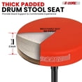 thumbnail image 5 of 5 Core Drum Throne 3" Thick Padded Memory Foam Comfortable Drummer Stool 330Lb Capacity Adjustable, 5 of 14