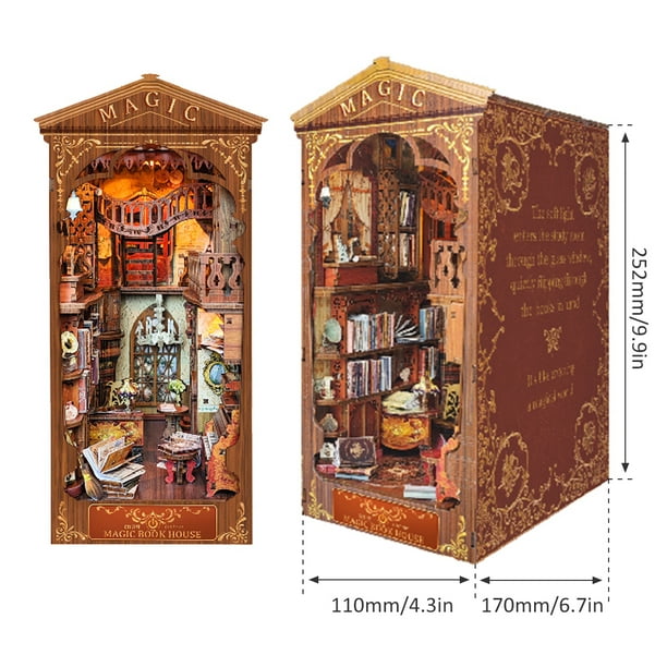 DIY Book Nook Kit, 3D Wooden Puzzle Booknook, Decorative  Bookend, Bookshelf Insert Decor Alley with Furniture and LED Light for  Birthday Home Desk Décor (Library of Books) : Home & Kitchen