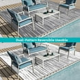 thumbnail image 3 of Findosom 9'x12' Waterproof Stripe Outdoor Rug, Foldable Reversible Plastic Straw Rug, Large Patio Rug for Outdoors, RV, Patio, Backyard, Deck, Picnic, Beach, Camping Gray, 3 of 6
