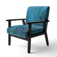 thumbnail image 3 of Designart "Blue Underwater Lake Leaves I" Upholstered Nautical & Coastal Accent Chair - Arm Chair, 3 of 5