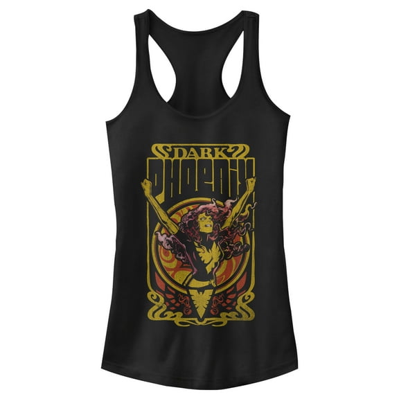 Junior's Marvel X-Men Dark Phoenix Crest  Racerback Tank Top Black X Small