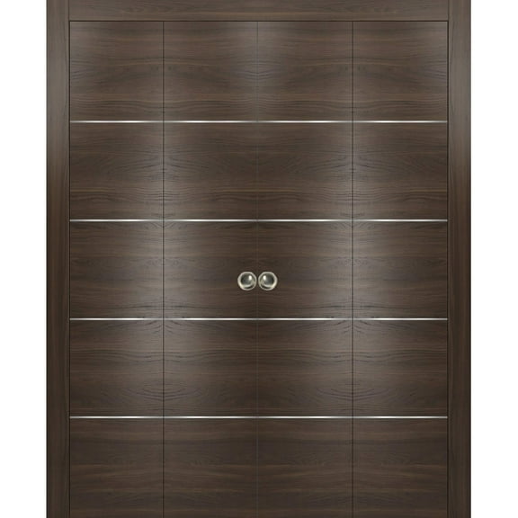 Sliding Closet Double Bi-fold Doors | Planum 0020 Chocolate Ash
