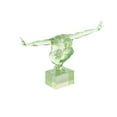 thumbnail image 6 of 19" x 13" Green Resin Tinted Posing People Sculpture, by DecMode, 6 of 9