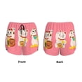 thumbnail image 3 of Yiaed Cute Cat Print Women's Running Shorts with Liner 3 Zipper Pockets Elastic Workout Athletic Gym Yoga Shorts-XX-Large, 3 of 7