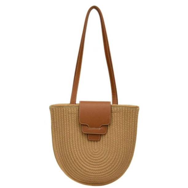 Bolso de algodón para mujer, bolso de hombro tejido, bolso de mano grande, bolso de playa para viajes de verano, bolso hecho a mano